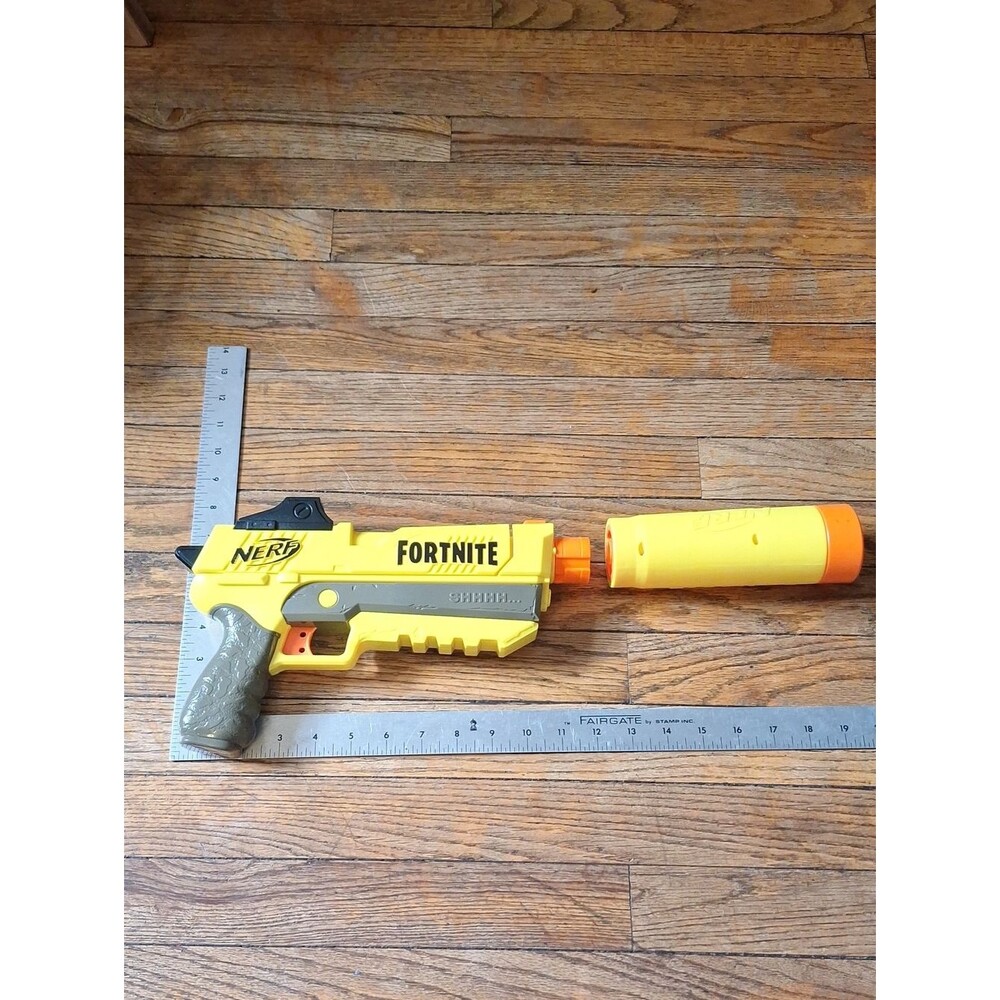 Nerf Fortnite Yellow and Orange Toy Blaster with Green Grip